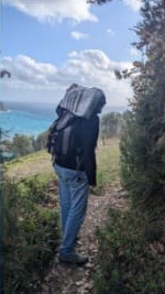 Escursionista vista mare